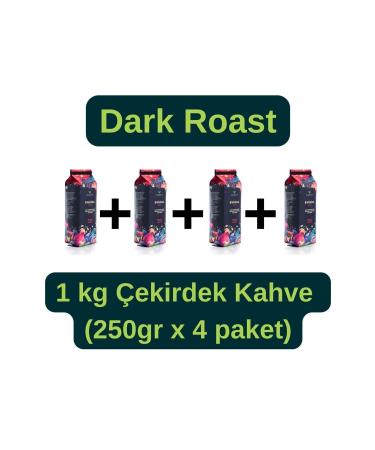 BARABICAS Rwanda 0 Arabica Bourbon -1 Kg Coffee Beans - Dark Roast - 4x250 gr