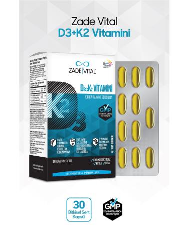 Zade Vital Zadevital Vitamin D3k2 30 Capsules - Buy Online on GoSupps.com