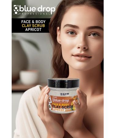 BLUE DROP Clay Face - Body Peeling Scrub Cleansing Smoothing Circulation Accelerator Apricot 480ml - Buy Online on GoSupps.com