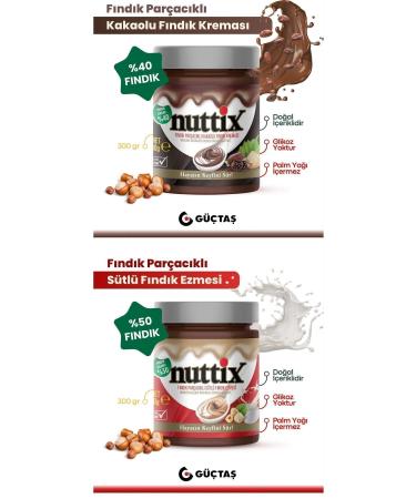 NUTT X Additive-Free Natural Hazelnut Paste - Cocoa Hazelnut Cream 2 Pieces