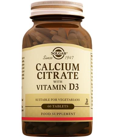 Solgar Calcium Citrate Vitamin D3 60 Tablets (CALCIUM CITRATE) - Buy Online on GoSupps.com