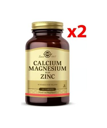 Solgar Calcium Magnesium Plus Zinc 100 Tablets 2 Pieces