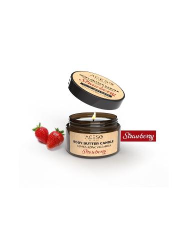 Aceso Naturals Body Butter Candle - Strawberry High Moisturizing Natural Body Butter Strawberry