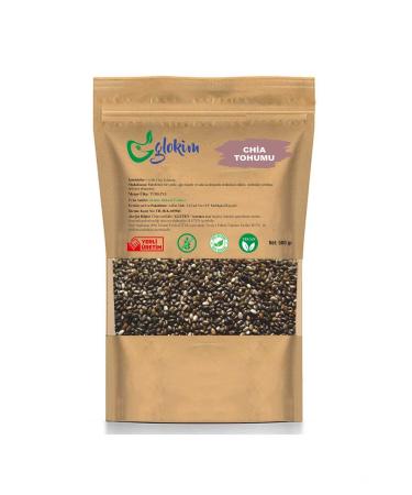GLOKIM Chia Seeds 500 Gr - Gluten Free 500 Gr - Buy Online on GoSupps.com