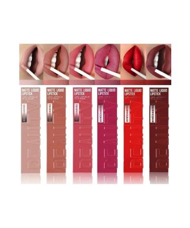 ROWENAROSE 6-Piece Matte Beauty Wet Lipstick Set A Series Waterproof - Buy Online on GoSupps.com