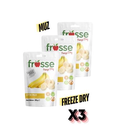frosse Cube / Slice Banana Crisp Freeze Dried 3 Pack Banana Cubes Chips