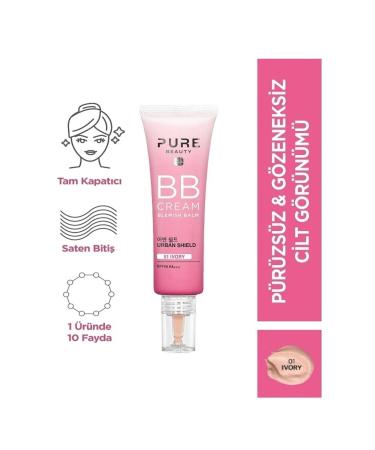 PURE BEAUTY Bb Cream Ivory 01 Spf50 Pa+++ Face Cream 30ml KREM1212003 - Buy Online on GoSupps.com