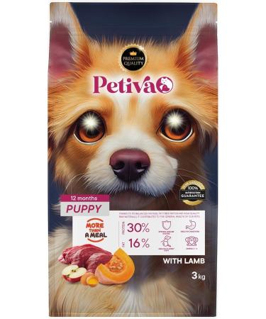 Petiva Lamb Meat Dry Dog Food for Puppies (3 KG LAMB)
