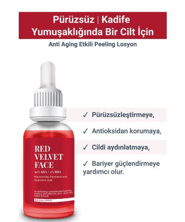 SHE VEC RED VELVET FACE - AHA 0 & BHA 2% Skin Tone Equalizer Purifying Red Peeling Serum 30ml - Buy Online on GoSupps.com