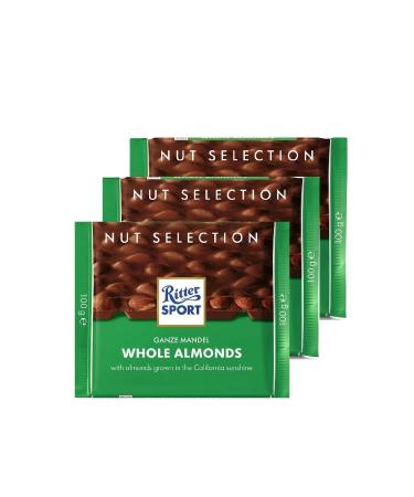 Ritter Sport Whole Almonds 100gr.- Whole Almonds X 3 Pieces