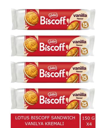 Lotus Biscoff Sandwich Biscoff Vanilla Cream 150 gr X 4 Pieces - Buy Online on GoSupps.com