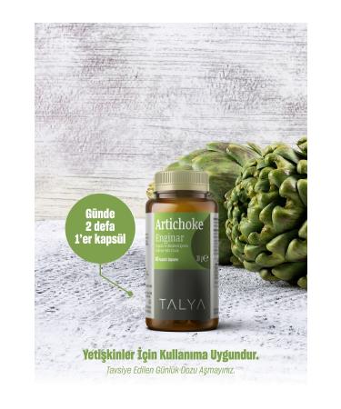 Talya Artichoke Supplementary Food Containing Artichoke Leaf and Extract 60 Capsules - Buy Online on GoSupps.com