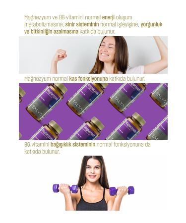 Talya Magnesium Malate Magnesium Citrate Vitamin B6 Containing Supplementary Food 60 Tablets - Buy Online on GoSupps.com