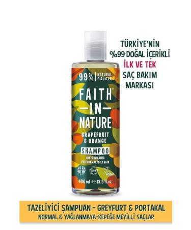 Faith In Nature Natural Refreshing Shampoo Grapefruit & Orange For Normal & Oily Hair Prone to Dandruff
