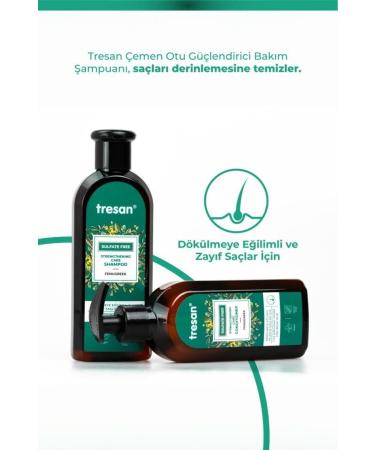 Tresan Fenugreek Strengthening Sulfate-Free Care Shampoo 300 ml x2 Pieces - Buy Online on GoSupps.com
