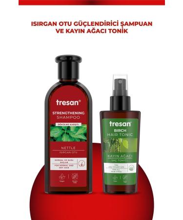 Tresan Anti-Loss Nettle Strengthening Care Shampoo 300 Ml For Normal and Dry Hair+tre