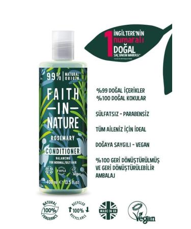 Faith In Nature Natural Balancing Hair Care Conditioner Rosemary For Normal & Oily Hair Prone to Dandruff - Buy Online on GoSupps.com