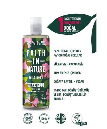 Faith In Nature Natural Repair Shampoo Wild Rose For Normal & Dry Hair - Buy Online on GoSupps.com