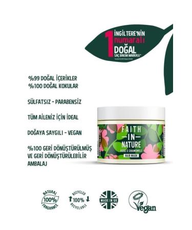 Faith In Nature Natural Repairing Hair Care Mask Rose & Chamomile For Normal & Dry Hair - Buy Online on GoSupps.com