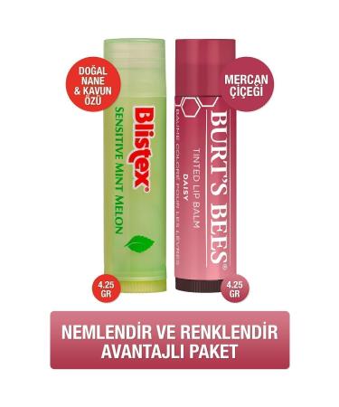Blistex Sensitive Mint Melon Burt's Bees Tinted Lip Balm Coral Flower