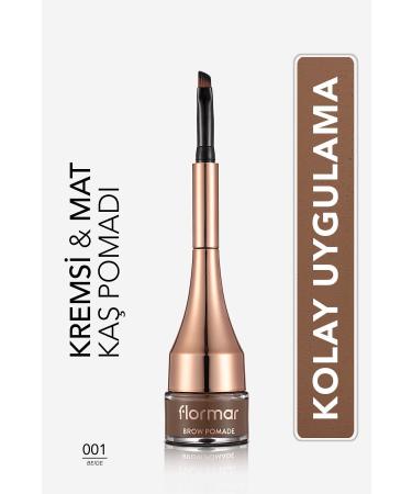 Flormar Intense Pigmented Permanent Eyebrow Pomade (BEJ) - Brow Pomade - 001 Beige - 8690604572182