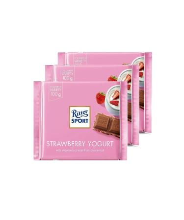Ritter Sport Strawberry Yogurt 100gr. - Strawberry Yogurt X 3 Pieces