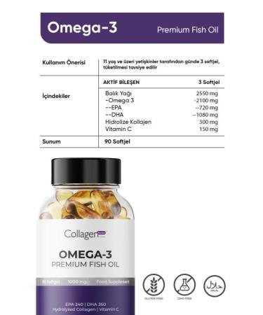 Collagen Forte Platinum 4 Pieces Omega-3 Premium Fish Oil 90 Softgel X 1000mg Fish Oil Hydrolyzed Collagen - Buy Online on GoSupps.com
