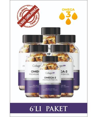 Collagen Forte Platinum 6 Pieces Omega-3 Premium Fish Oil 90 Softgel X 1000mg Fish Oil Hydrolyzed Collagen