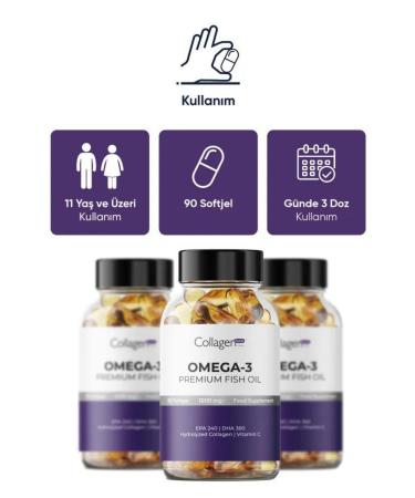 Collagen Forte Platinum 4 Pieces Omega-3 Premium Fish Oil 90 Softgel X 1000mg Fish Oil Hydrolyzed Collagen - Buy Online on GoSupps.com