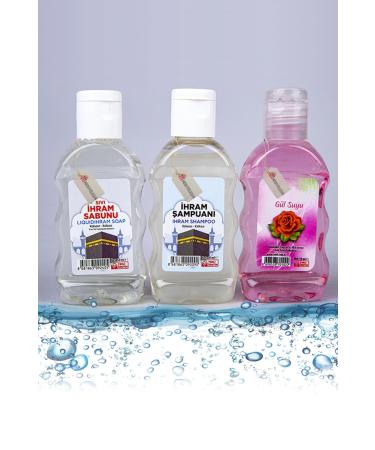 Gift Unscented Ihram Cleaning Kit Set of 3 Ihram Soap Rose Water Ihram Shampoo 50 ml - 10 SET