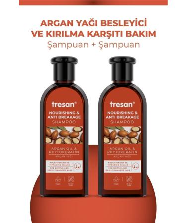Tresan Argan Oil and Anti-Breakage Care Shampoo 300 ml X 2 Pieces