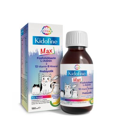 Acvison Kidofine Max Multivitamin for Children Phosphatidylserine L-arginine 13 Vitamins 8 Minerals Prebiotic