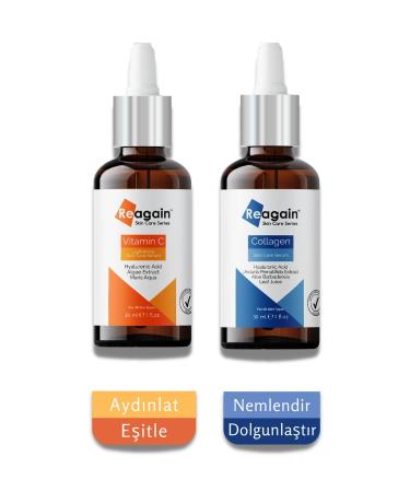 Reagain Brightening Vitamin C Serum Collagen Serum - Daily Skin Care Set 30ml-30ml