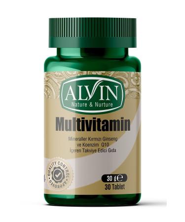 alvin Multivitamin (Containing Red Ginseng and Coenzyme Q10) Food Supplement 30 Tablets