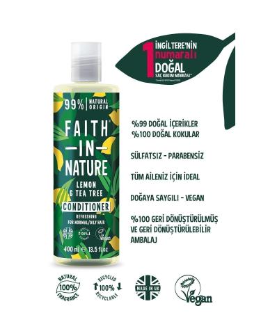 Faith In Nature Natural Refreshing Hair Care Cream Lemon & Tea Tree For Normal & Oily Hair Prone to Dandruff - Buy Online on GoSupps.com