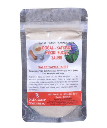 DilekSalep Genuine Bucak Salep 50gr Additive-Free Salep