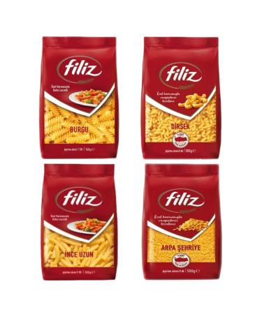 F L Z Set 4x Pasta Spiral-Elbow-Thin Long-Barley Vermicelli