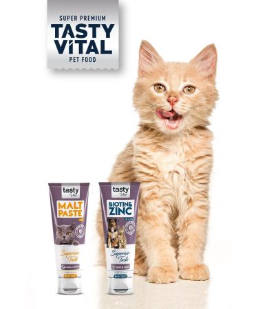 TASTY VITAL Malt Paste for Cats Hairball Prevention 100 Gr and Biotin Zinc Leather Hair Support 100 Gr - Buy Online on GoSupps.com