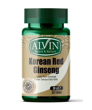 alvin Korean Red Ginseng Food Supplement Containing Red Korean Ginseng 30 Tablets