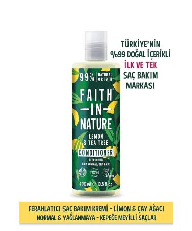 Faith In Nature Natural Refreshing Hair Care Cream Lemon & Tea Tree For Normal & Oily Hair Prone to Dandruff