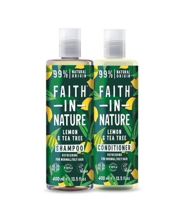Faith In Nature Natural Refreshing Shampoo&Conditioner Lemon&Tea Tree - Buy Online on GoSupps.com
