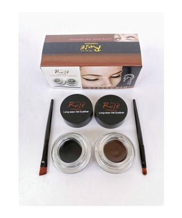 Roesia Rose Cosmetics Rose 2-Pack Eyebrow Gel Eyebrow Cream & Long-wear Gel Eyeliner