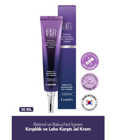 Lamelin Retinol and Bakuchiol Containing Anti-Wrinkle and Anti-Blemish Gel Cream Lamelin Retinol Bakuchiol 30 ML