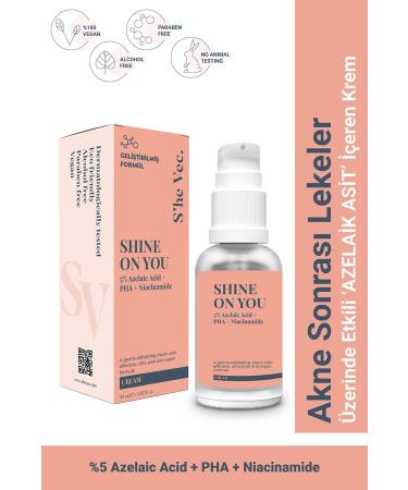 SHE VEC SHINE ON YOU - Azelaic Acid Anti-Acne and Anti-Blemish Barrier Cream for Sensitive Skin 30ml