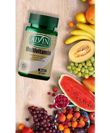 alvin Multivitamin (Containing Red Ginseng and Coenzyme Q10) Food Supplement 30 Tablets - Buy Online on GoSupps.com