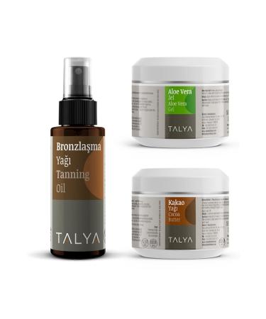Talya Beach Set (Tanning Oil - Solid Cocoa Butter - Aloe Vera Gel)