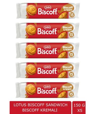 Lotus Biscoff Sandwich Biscoff Cream Spreadable Cream Biscuit - 150 gr X 5 Pieces - Buy Online on GoSupps.com