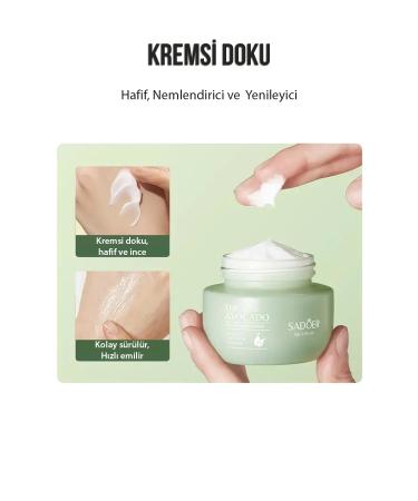 SADOER Organic Avocado Rejuvenating Face Cream with Vitamins C + E + B5 - Buy Online on GoSupps.com