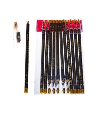 Gift Pencil Eyeliner Eyeliner Pencil with Sharpener Black - 2 Packs (24 Pieces)