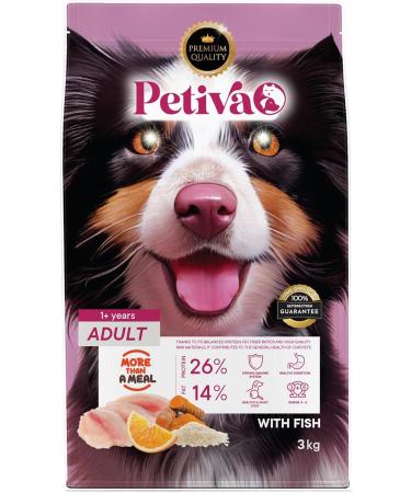 Petiva Fish Meat Dry Dog Food for Adult Dogs (3 KG FISH)